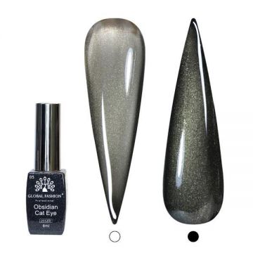Ojă semipermanentă Obsidian Cat Eye Gel Global Fashion, 8ml, 005