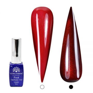 Ojă semipermanentă ochi de pisică Fruit 11D 8ml, 04