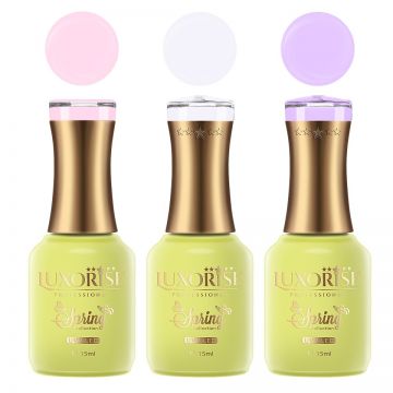 Set 3 Oje Semipermanente LUXORISE, Spring Collection - Petal Poetry