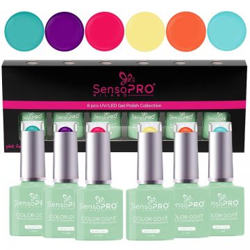 Set 6 Oje Semipermanente Hema Free 10ml SensoPRO Milano, Color Vibe