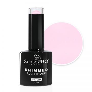 Shimmer Rubber Base SensoPRO Milano - #65 Rose Twinkle, 10ml